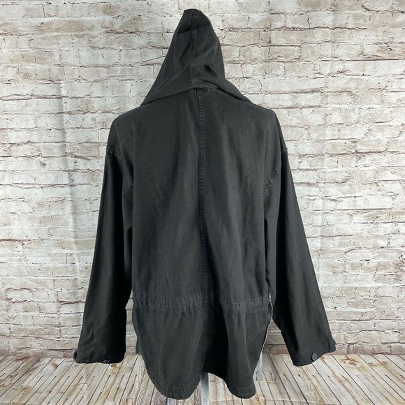 Free People Joshua Tree Jacket Hooded Black Cargo sz XS - Picture 11 of 12